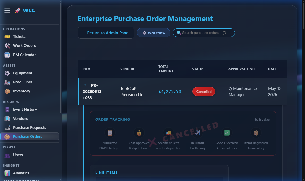 PO Tracking Details
